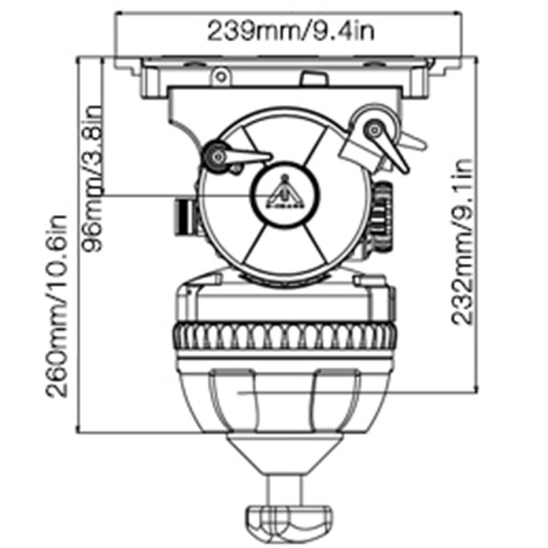 E-Image Tête Fluide (150mm) avec Charge max. 40kg