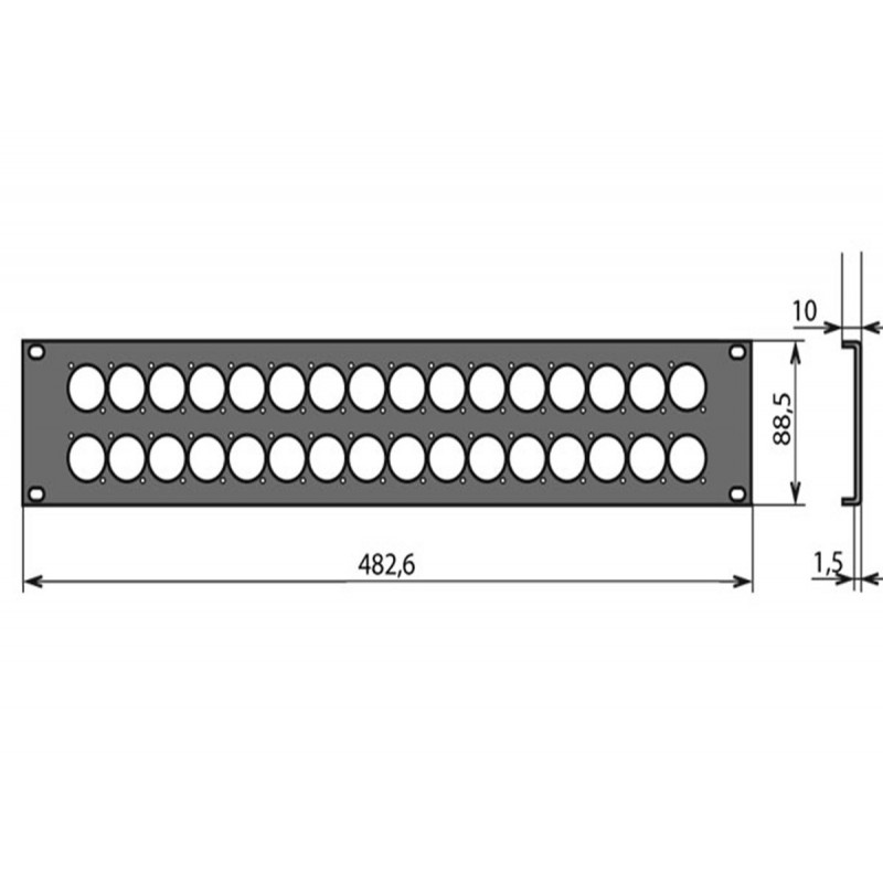 Neutrix Patch 32 D VIDE 2U - Noir