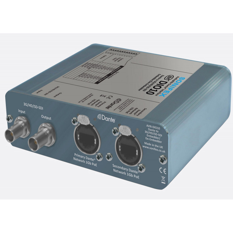 Sonifex Dante to 3G/HD/SD-SDI Embedder & De-Embedder