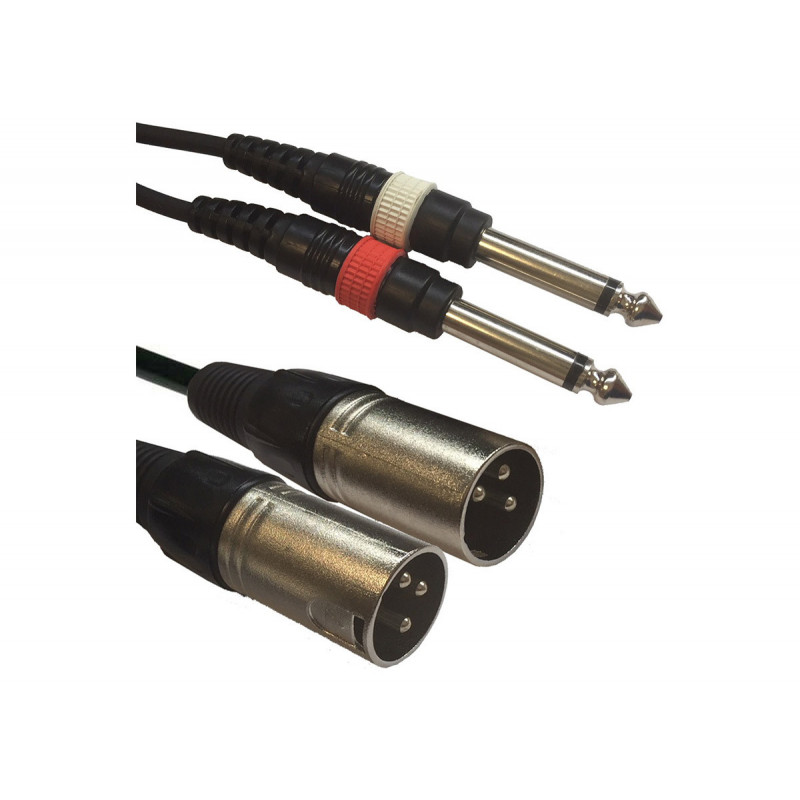 American DJ AC-2XM-2J6M/5 cordon 2x XLR mâle vers 2x Jack 6.3 de 5m