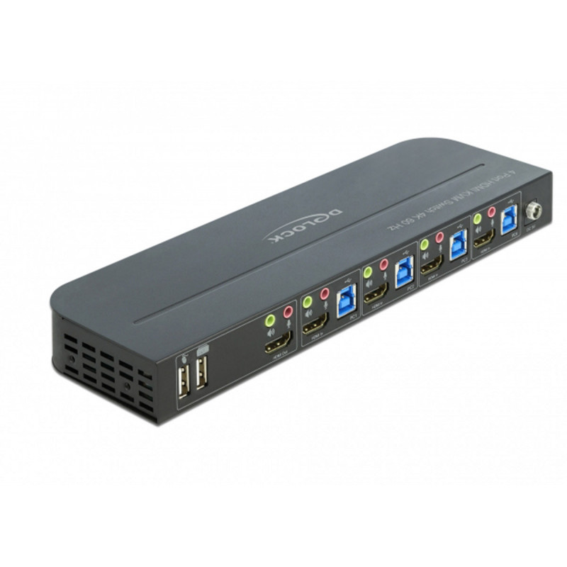 Delock 4x Commutateur HDMI KVM 4K 60 Hz port USB 3.0 et Audio