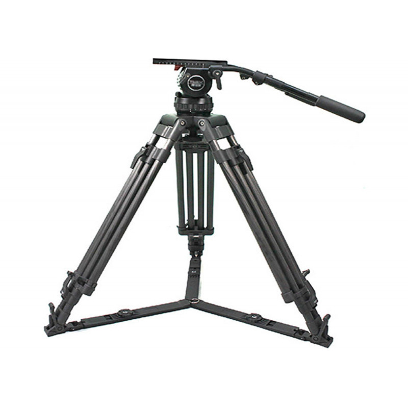 CAME-TV Professional Carbon Fiber Tripod + Fluid Head Max Load 29.6kg