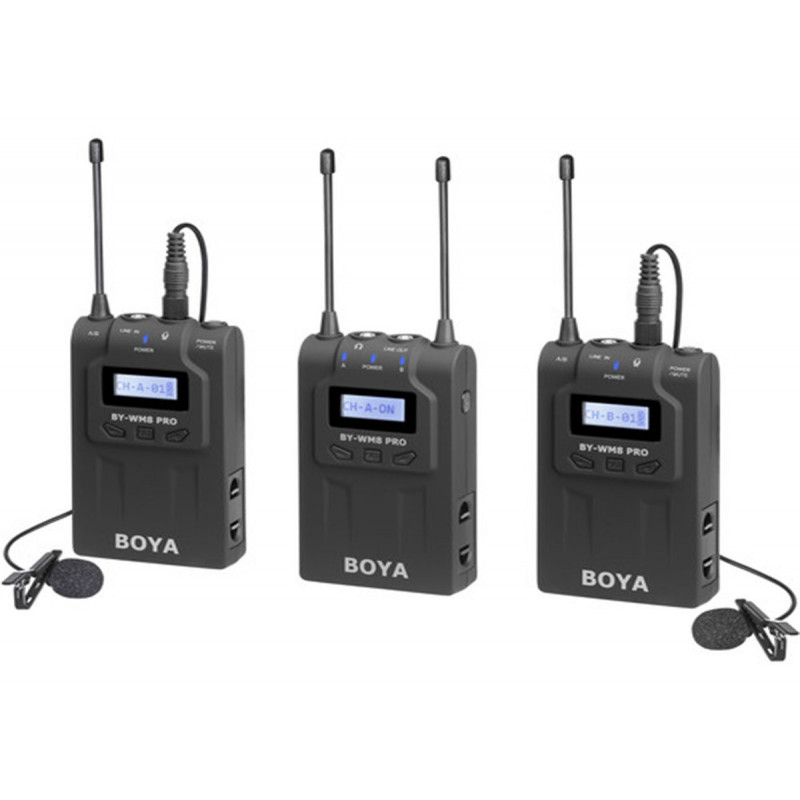 BOYA BY-WM8 PRO-K2 Ensemble micro cravatta UHF (2T+1R)