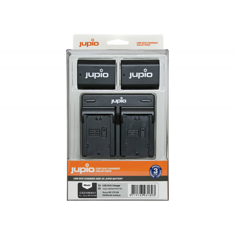 Jupio Value Pack 2x Batterie NP-FZ100 2040mAh + Chargeur