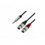 Cordon Jack 3.5 Stereo Male vers 2 XLR Femelle 1m