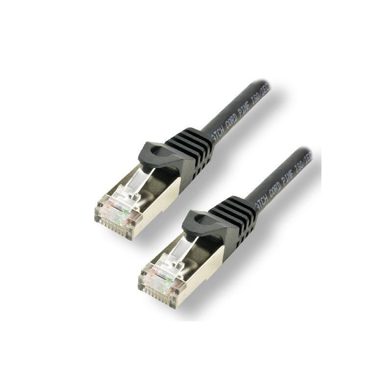 Câble réseau RJ45 100% cuivre  CAT 7 S/FTP - 0.5 Noir