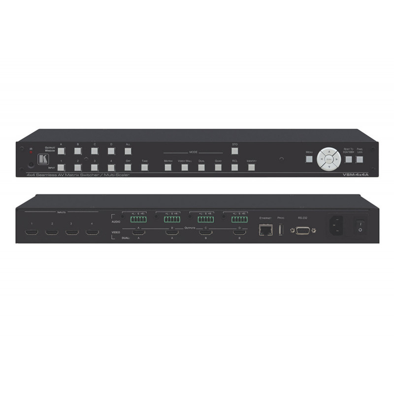 Kramer VSM-4X4A Grille HDMI et audio  avec scaler a commutation 4x4