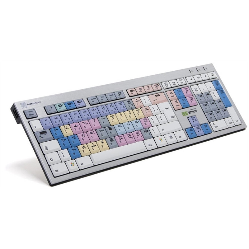 Logickeyboard Clavier  Grass Valley EDIUS - PC - slim Alu