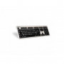 Logickeyboard Clavier XL Print-Lettre Blanche fond Noir-Mac ALBA Alu