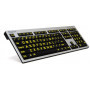 Logickeyboard Clavier XL Print-Lettre Jaune fond Noir-PC-Slim Line