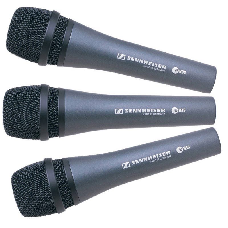 Sennheiser 3PACK e835 Ensemble de 3 microphones de chant e 835