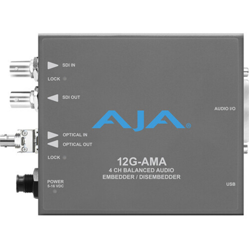 AJA Embedder/Disembedder Audio AES-12G-SDI 4 Canaux-8 XLR-Fibre ST Em