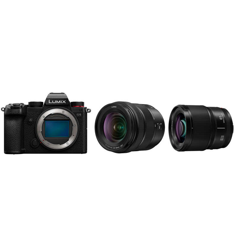 Panasonic Lumix S5 Objectifs 20-60mm f/3.5-5.6 + 85mm f/1.8