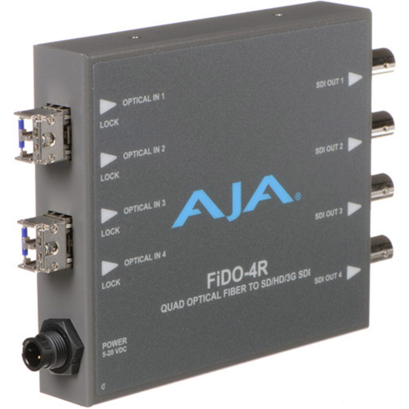 AJA FIDO-4R Convertisseur 4 canaux Fibre Optique vers 3G SDI - LC con