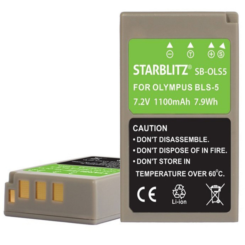 Starblitz Batterie compatible Olympus PS-BLS5