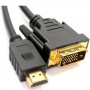 DVI D 24+1 Male Vers HDMI Digital Video cable Cordon Plaques Or 5 m