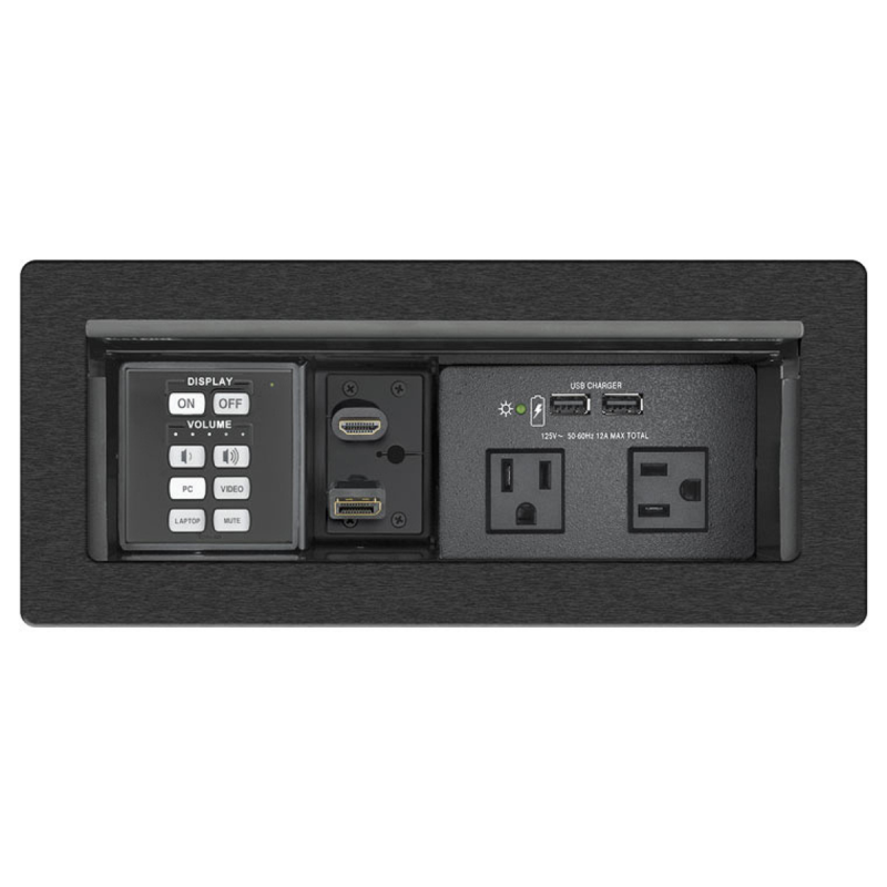 Extron Cable Cubby 1202 Brushed Aluminum, AC Module Not Included