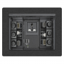 Extron Black with 2 US AC, 12 A Circuit Breaker, and 2 Outlets Under