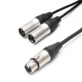 Câble XLR 3 Femelle vers 2x XLR Mâle avec cable Twinty de 3 mètres