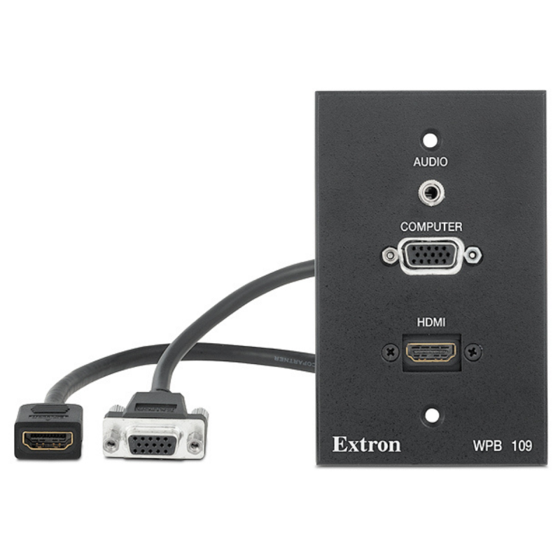 Extron 1-Gang Wallplate with Computer Video - Black