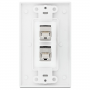 Extron 2 XTP DTP 24 Couplers Pass-Through Wallplate  White