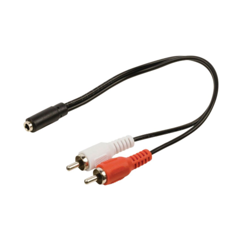 Cordon Jack 3.5 Stereo femelle vers 2 RCA Male - 0.2m