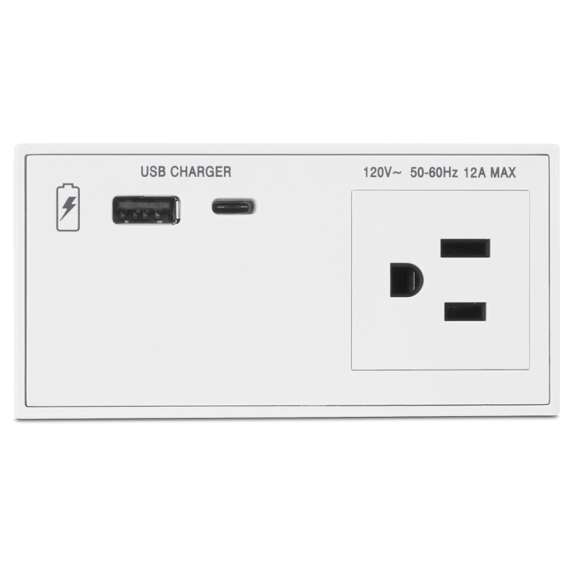 Extron US Outlet, USB Type-A and USB Type-C Module  White