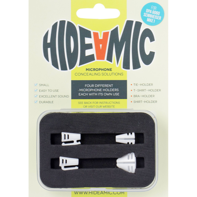 Hide a mic boîte de 4 supports blanc DPA 6060 & Sennheiser MKE1