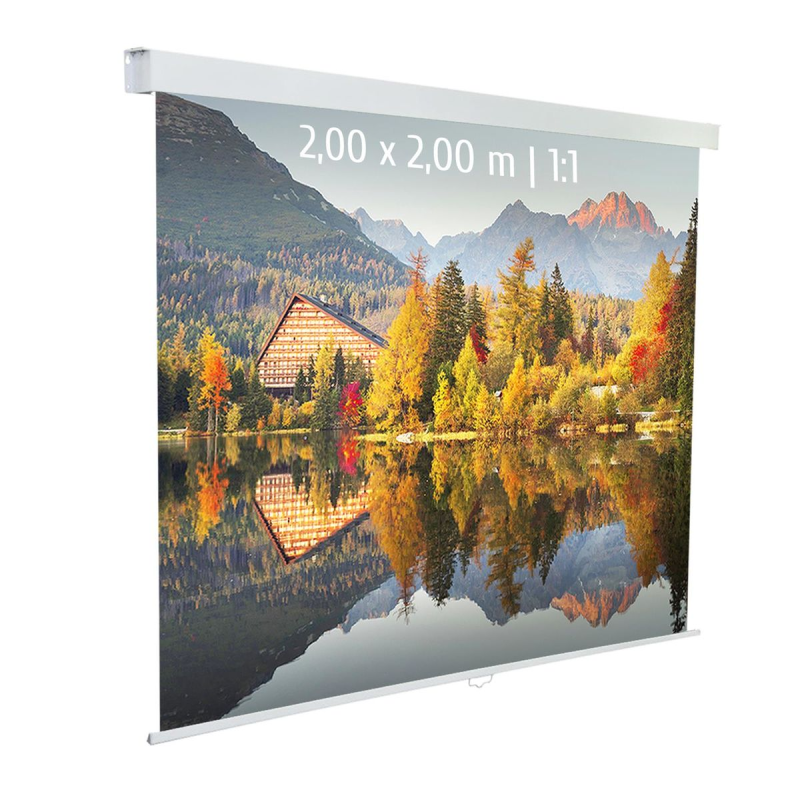 Kimex Ecran de projection manuel 2,00x2,00m 1:1