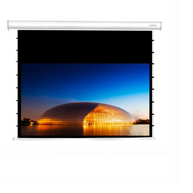 Kimex Ecran de projection motorisé 2,00x1,13m 16:9 Wi-Fi Carter blanc