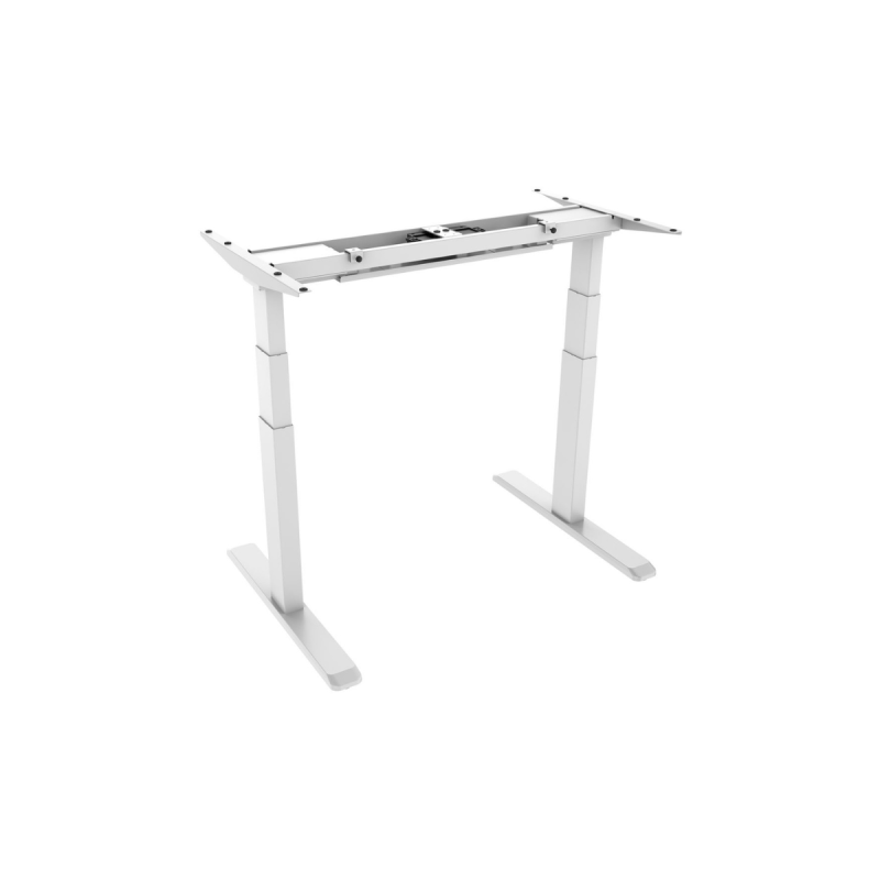 Kimex Pied de bureau motorisé assis-debout, Hauteur 62- 128 cm, Blanc