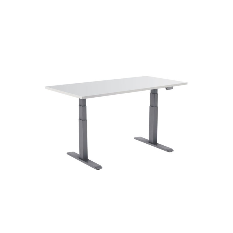 Kimex Bureau motorisé assis-debout 150x75cm Plateau blanc/Pied gris