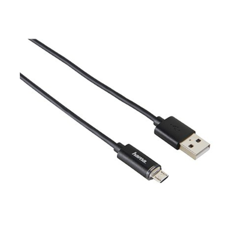 Hama Cable Usb 2.0 A/µb +Led Noir 1,00M