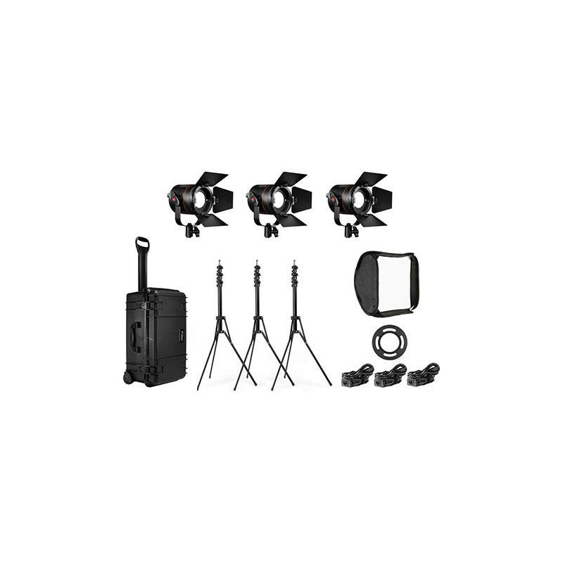 Kit d'éclairage LED Fiilex K302 avec valise et 3 pieds pliables