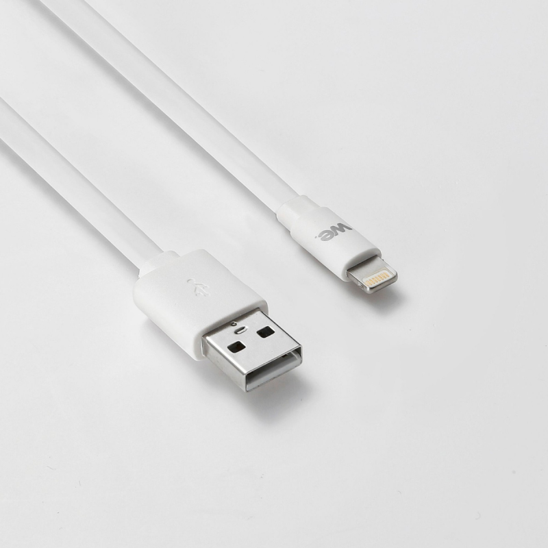 WE Câble USB/Lightning en silicone - 1m - blanc