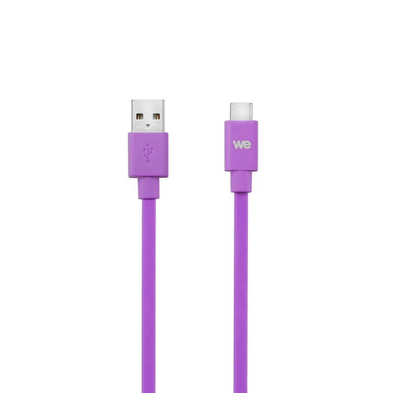 WE Câble USB-C Mâle/USB A Mâle plat 1m - USB 3.1 gen 2 - violet