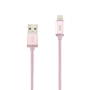 WE Câble USB/Apple Lightning nylon LED 1m coloris OR ROSE