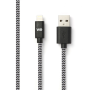 WE Câble USB/Lightning nylon tressé 1m - noir & blanc