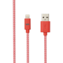 WE Câble USB/Lightning nylon tressé 1m - rouge & blanc