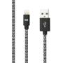 WE Câble USB/Lightning nylon tressé 2m - noir & blanc