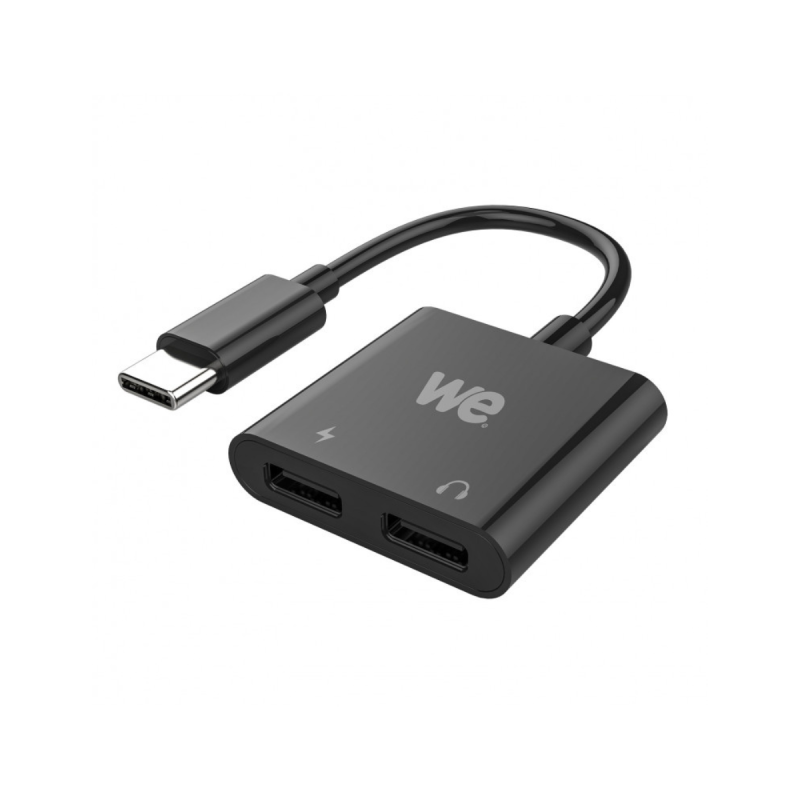 WE Adaptateur USB C vers USB C x2, adaptateur 2 en 1 charge/audio