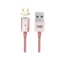 WE Câble USB/micro USB magnétique or rose - nylon tressé - 1.20m