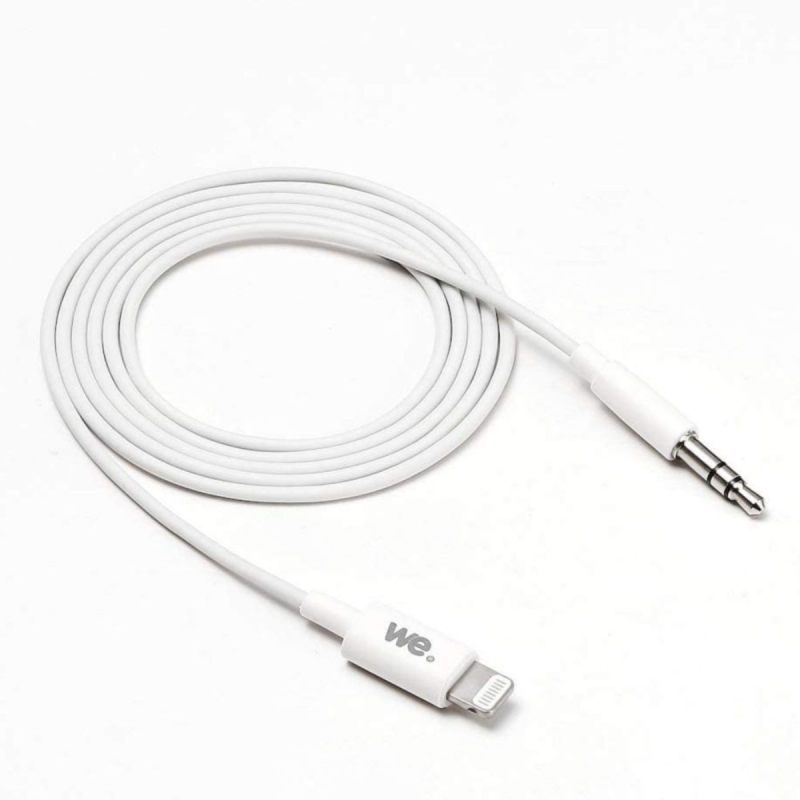 WE Câble auxiliaire 1m pour iPhone/ iPad vers Jack Mâle 3,5mm