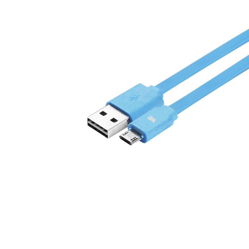 WE Câble USB/micro USB plat 1m bleu - reversible