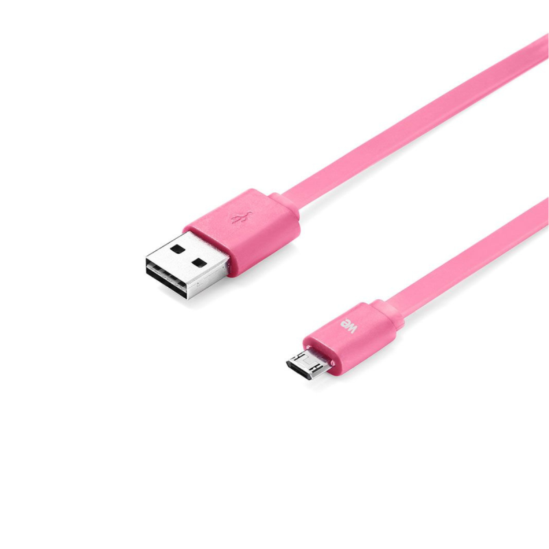 WE Câble USB/micro USB plat 1m fuchsia - reversible