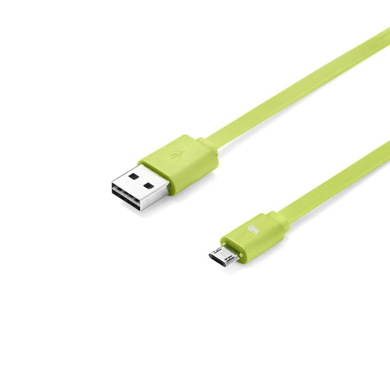 WE Câble USB/micro USB plat 1m vert - reversible