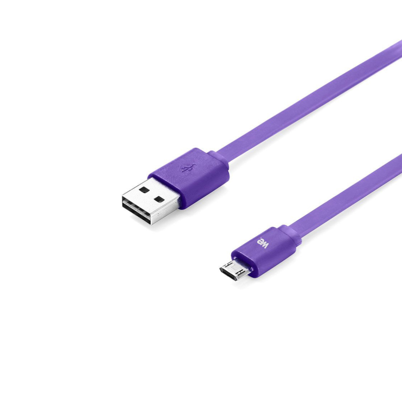 WE Câble USB/micro USB plat 1m violet - reversible