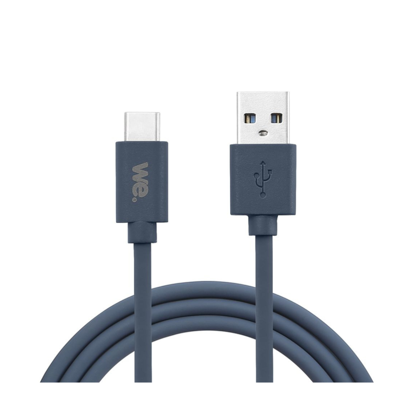 WE Câble USB/USB-C en silicone - USB 3.2 gen 1 - 1m - bleu