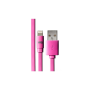 WE Câble Apple USB/lightning plat 1m Fushia - silicone