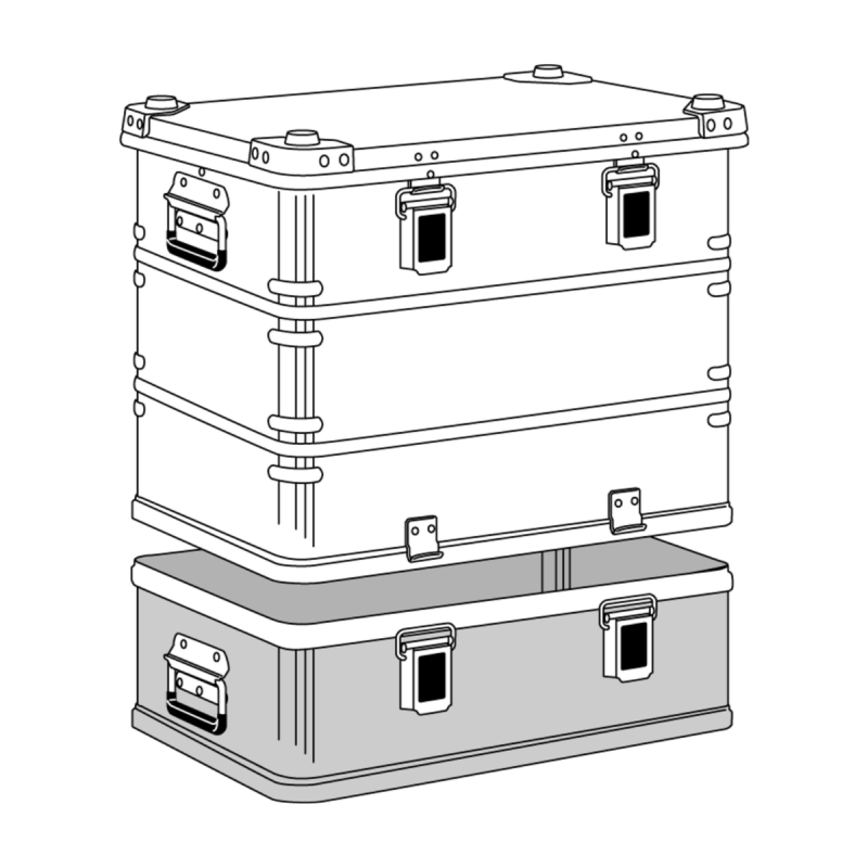 Zarges valise k470+ partie sup. 550 x 350 x 380 int.sans mousse